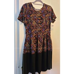 Lularoe Amelia Dress (XL) black/Multi